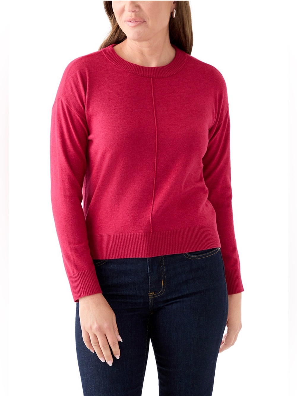 PHILOSOPHY BY REPUBLIC Women's Crewneck Sweater In Bold Red.